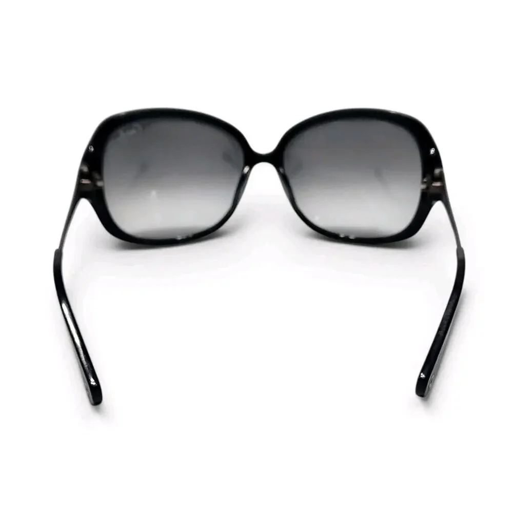 Coach S2004 Women's Designer Sunglasses Black With Silver Monogram Gradient 59mm